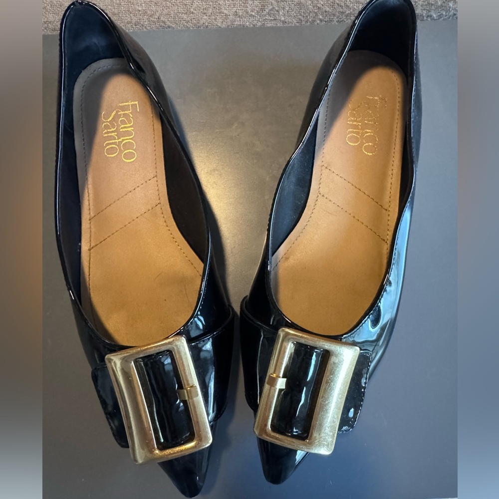 Lovely (& comfortable!) for holidays pants! Franco Sarto Black Patent Hayes